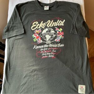 Ecko Unlimited Know The World Over Men's Dark Gray Graphic Tee